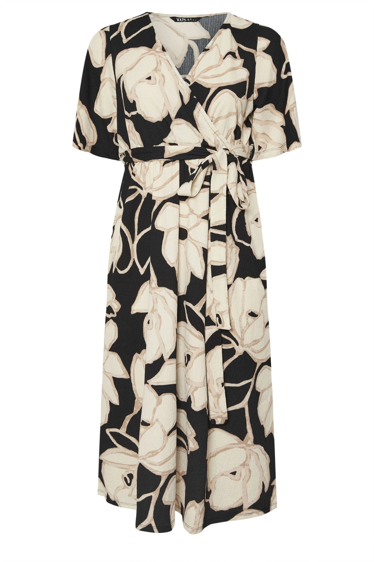 YOURS Curve Robe Mi-longue Texturée Noire à Motif Floral 7 YOURS Curve Robe Mi-longue Texturée Noire à Motif Floral – Image 5