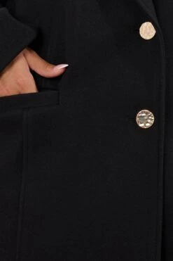 YOURS - Manteau Long Noir Formel -Evans Boutique 008f88e9 e912 4c 121093 D