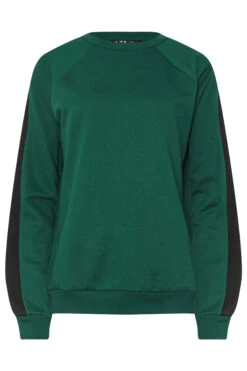 LTS Tall Green Colour Block Sweatshirt -Evans Boutique 00915447 0133 4e 356158 X