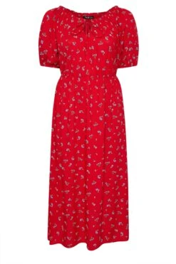 YOURS Curve Robe Longue Rouge à Petites Fleurs Et Col Noué 11 YOURS Curve Robe Longue Rouge à Petites Fleurs Et Col Noué -Evans Boutique 00c7276f f79c 48 270306 X