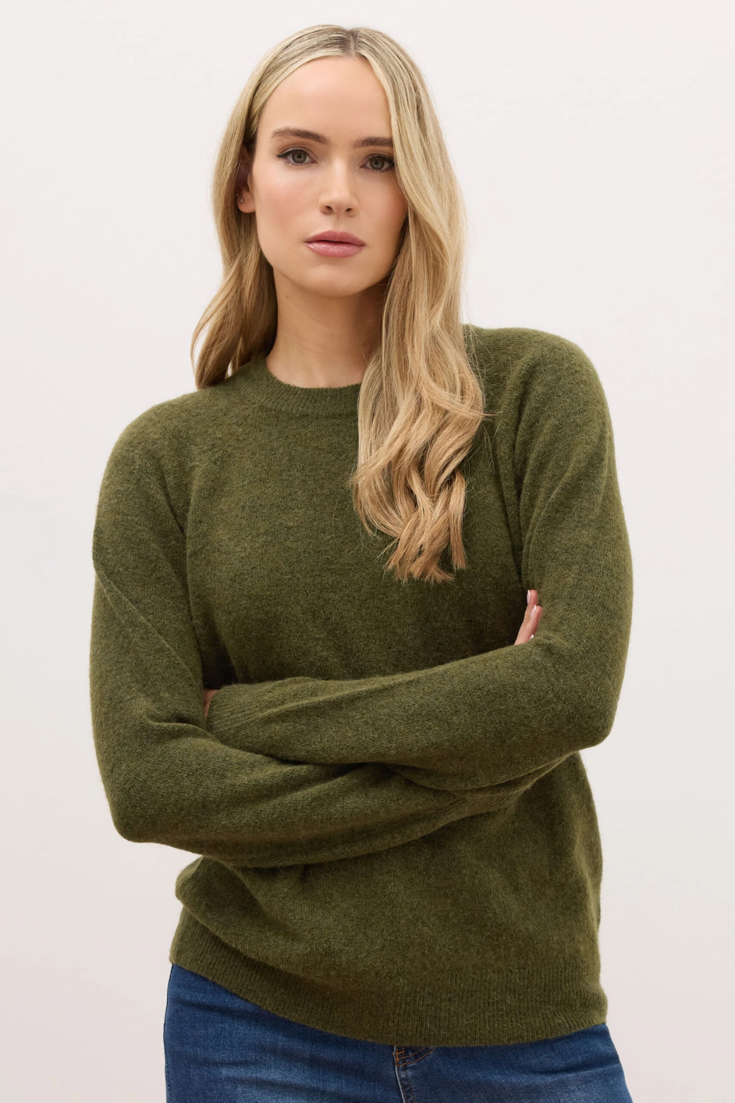 LTS PREMIUM Tall Olive Green Knitted Jumper 3 LTS PREMIUM Tall Olive Green Knitted Jumper
