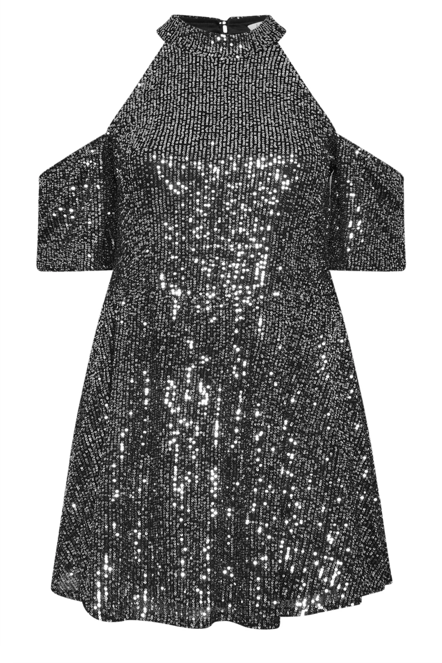 YOURS LONDON - Top Smocké Argenté à Sequins Épaules Ajourées 7 YOURS LONDON - Top Smocké Argenté à Sequins Épaules Ajourées – Image 5