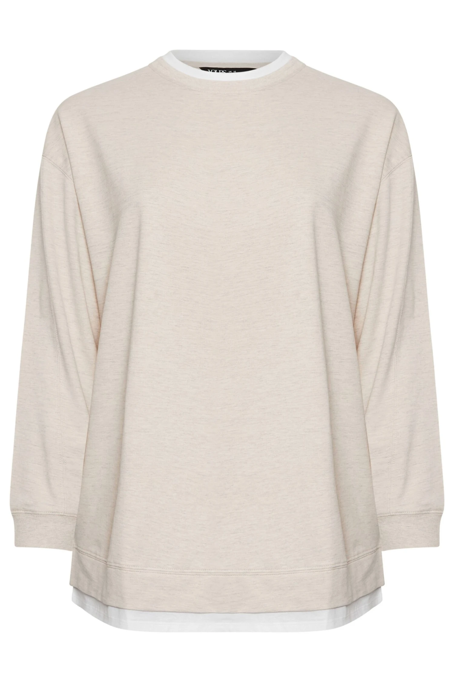 YOURS - Pull Crème En Jersey 2 En 1 Manches Longues 7 YOURS - Pull Crème En Jersey 2 En 1 Manches Longues – Image 5