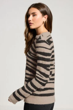 LTS Tall Beige Brown Knitted Zebra Print Jumper 11 LTS Tall Beige Brown Knitted Zebra Print Jumper -Evans Boutique 02149a88 16c9 4e 356072 C