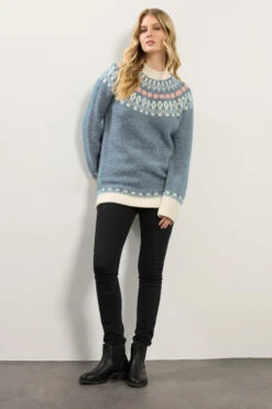 LTS Tall Blue Fairisle Knitted Jumper 8 LTS Tall Blue Fairisle Knitted Jumper -Evans Boutique 02508890 8ac1 4f 356373 B