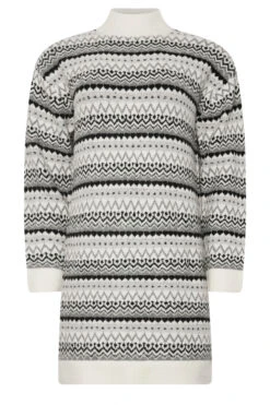 M&Co Grey Fairisle Tunic Jumper Dress 11 M&Co Grey Fairisle Tunic Jumper Dress -Evans Boutique 0289f447 94ac 46 501627 X