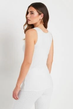 LTS Tall White Thermal Vest Top -Evans Boutique 02b89f8a 30e6 41 353986 C