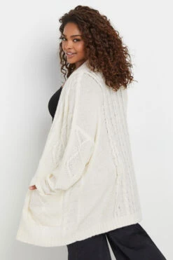 YOURS - Cardigan Crème Design En Maille Manches Longues -Evans Boutique 0330f2b8 4f50 42 280471 D