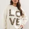 YOURS Curve Sweat-shirt Imprimé Léopard Blanc Ivoire « Love » 2 YOURS Curve Sweat-shirt Imprimé Léopard Blanc Ivoire « Love » -Evans Boutique 03fc18e0 aa74 40 126785 A