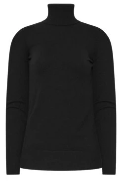 LTS Tall Black Knitted Roll Neck Jumper -Evans Boutique 04af9004 d386 4f 356062 X