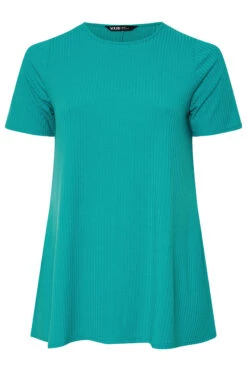 YOURS - Top Bleu Sarcelle Nervuré Volanté à Manches Courtes 11 YOURS - Top Bleu Sarcelle Nervuré Volanté à Manches Courtes -Evans Boutique 05e5b54c 2bd7 4c 322589 X