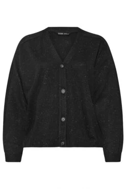 YOURS - Cardigan Noir Tâcheté Design Boutonné -Evans Boutique 06a72097 04f9 4d 280493 X