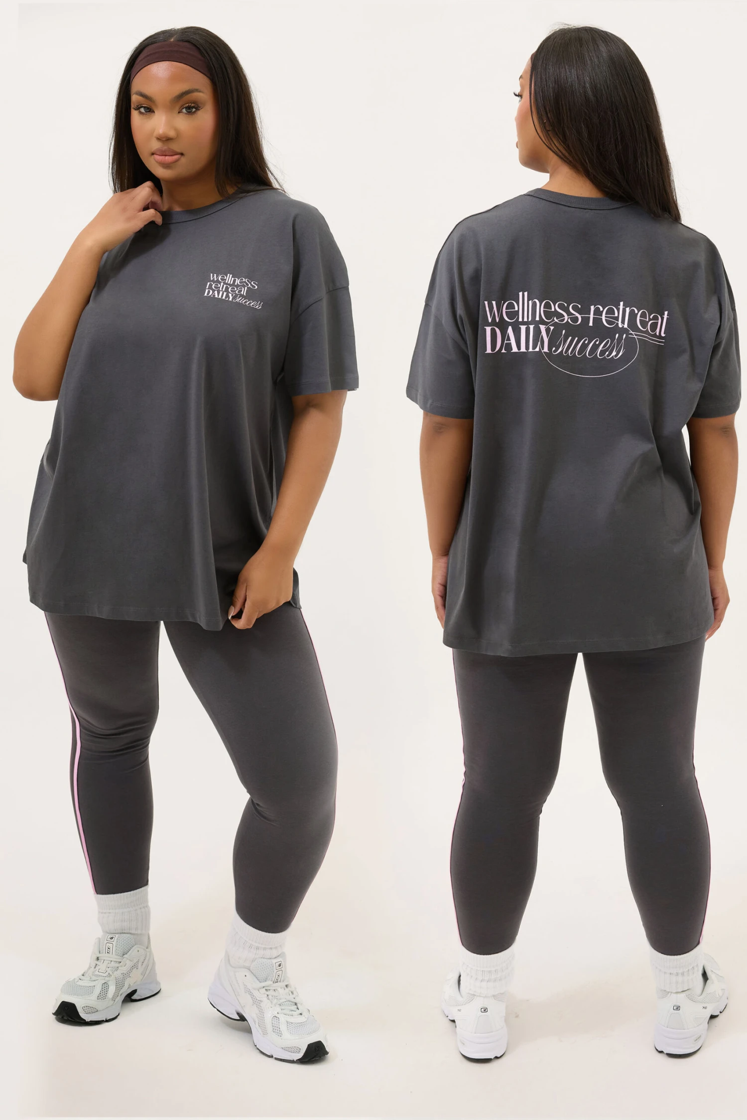 YOURS ACTIVE - Top Gris Charbonneux Oversize 'Wellness Retreat' 3 YOURS ACTIVE - Top Gris Charbonneux Oversize 'Wellness Retreat'