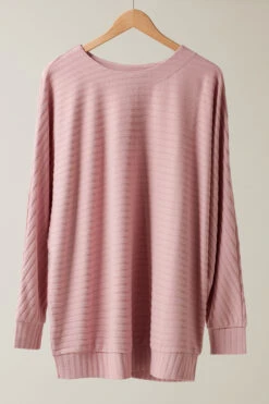 EVANS Curve Pink Ribbed Soft Touch Jumper -Evans Boutique 06c8a5f4 68fa 43 615589 P