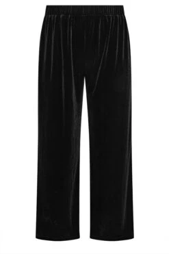 YOURS Curve Pantalon Palazzo En Velours Noir -Evans Boutique 07d51c0a 278a 42 310248 X