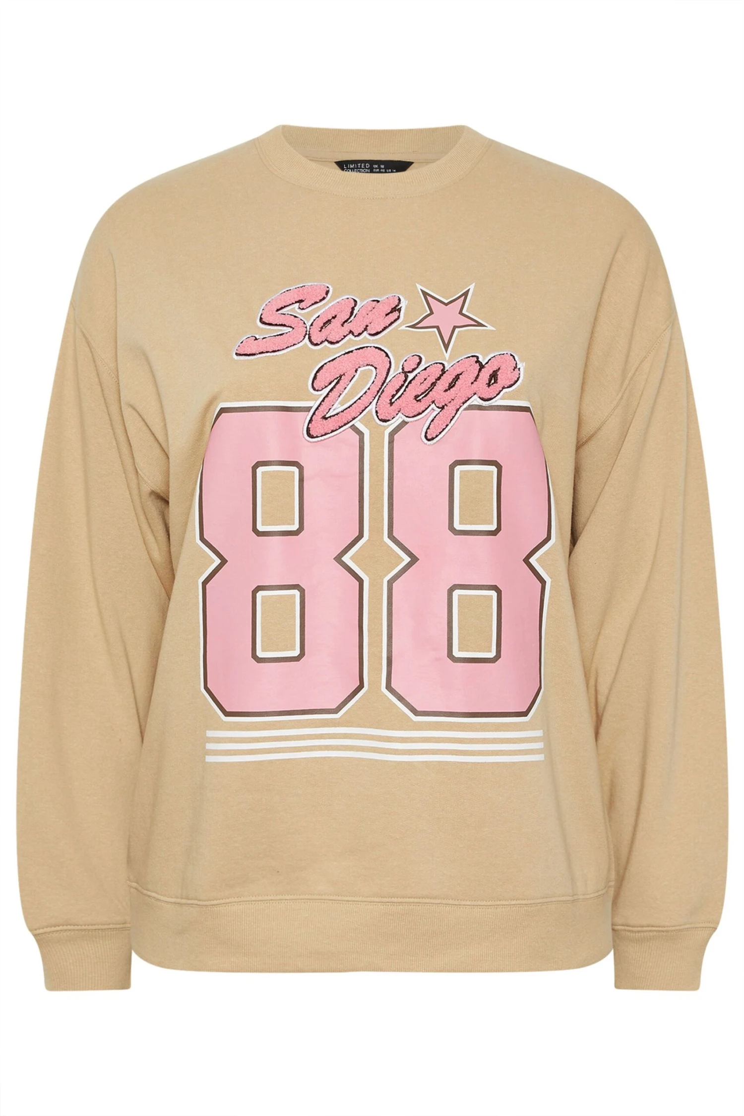 LIMITED COLLECTION Sweat-shirt Curve Beige Marron « San Diego 88 » 7 LIMITED COLLECTION Sweat-shirt Curve Beige Marron « San Diego 88 » – Image 5