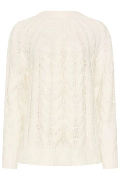 LTS Tall Ivory White Chunky Cable Knit Jumper -Evans Boutique 095bc346 4a4f 42 355331 X