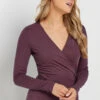 LTS Tall Burgundy Red Long Sleeve Wrap Top -Evans Boutique 0af0ff7c de4a 49 354939 A