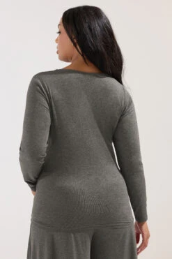 BUMP IT UP MATERNITY - Top Gris Charbonneux Cache-Coeur Plissé -Evans Boutique 0b3f2e09 f196 48 158485 C