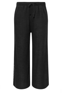 YOURS - Pantalon Noir Wide Leg Design Léopard 15 YOURS - Pantalon Noir Wide Leg Design Léopard -Evans Boutique 0b6c257c f376 48 322194 X