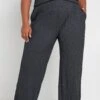 YOURS - Pantalon Gris Plissé Wide Leg -Evans Boutique 0b95bb27 e031 40 143841 A