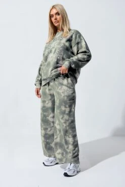 LIMITED COLLECTION Pantalon De Jogging Curve Grey Graphic Tie Dye