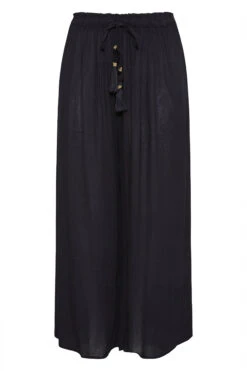 Pantalon De Plage Noir Wide Leg -Evans Boutique 0c64c2d8 62b0 4f 150237 F