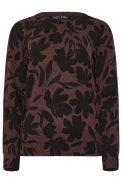 M&Co Brown Floral Print Crew Neck Jumper 11 M&Co Brown Floral Print Crew Neck Jumper -Evans Boutique 0c682ecd 25d4 43 502481 X