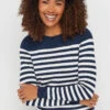 M&Co Navy Blue & White Stripe Print Jumper 2 M&Co Navy Blue & White Stripe Print Jumper -Evans Boutique 0ca416b3 7d6c 4b 502094 A