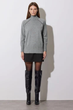 STAR Grey Stud Embellished Raglan Jumper 14 STAR Grey Stud Embellished Raglan Jumper -Evans Boutique 0ce5785a c78b 44 110609 G