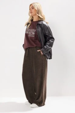 YOURS - Pantalon Large à Cordon De Serrage Marron