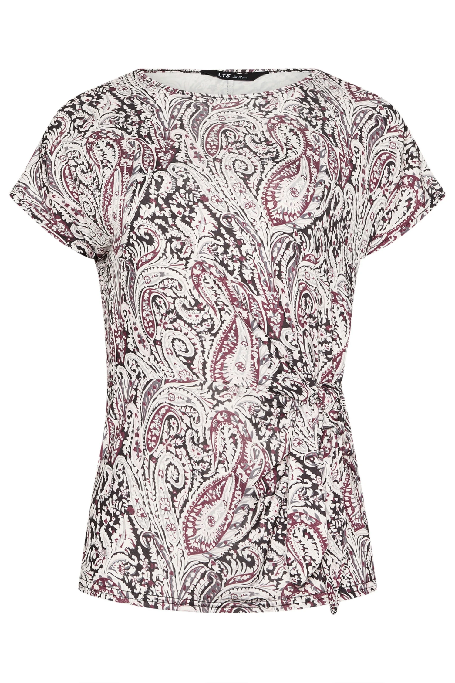 LTS Tall Black Paisley Side Tie Top 8 LTS Tall Black Paisley Side Tie Top – Image 6