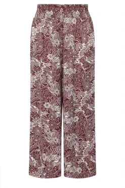 YOURS Curve Pantalon Large à Imprimé Cachemire Rouge Bordeaux 11 YOURS Curve Pantalon Large à Imprimé Cachemire Rouge Bordeaux -Evans Boutique 0d1d8533 d378 40 310251 X