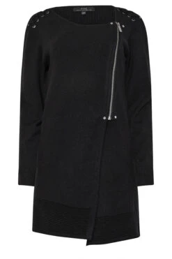 STAR Black Eyelet Detail Zip Cardigan 19 STAR Black Eyelet Detail Zip Cardigan -Evans Boutique 0d9bd739 59b5 47 110611 X