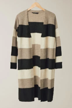 EVANS Curve Natural Brown Colourblock Stripe Cardigan 12 EVANS Curve Natural Brown Colourblock Stripe Cardigan -Evans Boutique 0da99b5a 86a0 43 615769 P
