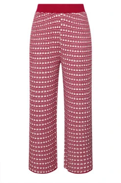 LIMITED COLLECTION Pantalon Large Red Boucle -Evans Boutique 0e95c4ad e4dc 4f 216962 X