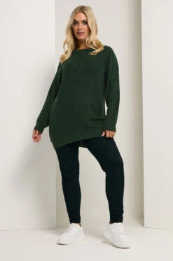 YOURS - Pull En Maille Essentiel Vert Foncé -Evans Boutique 0eeed8f4 6505 43 280619 B