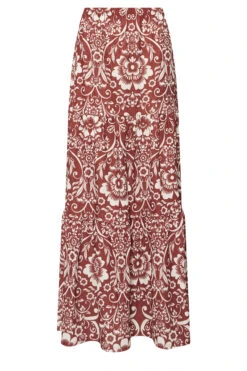 LTS Tall Red Floral Print Tiered Maxi Skirt 11 LTS Tall Red Floral Print Tiered Maxi Skirt -Evans Boutique 0f10578f bbc1 43 356594 X