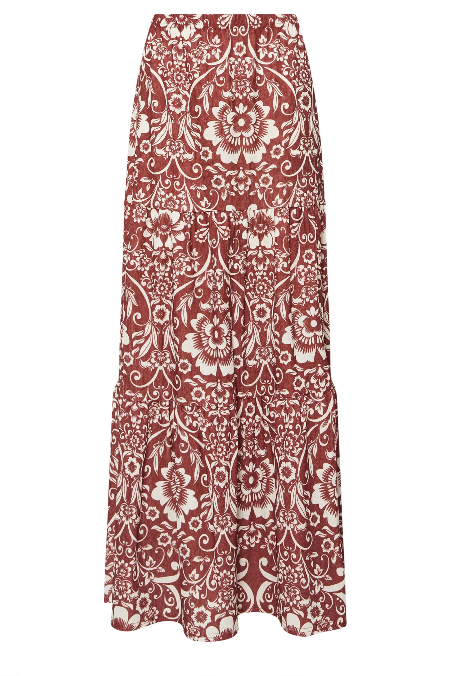 LTS Tall Red Floral Print Tiered Maxi Skirt 7 LTS Tall Red Floral Print Tiered Maxi Skirt – Image 5