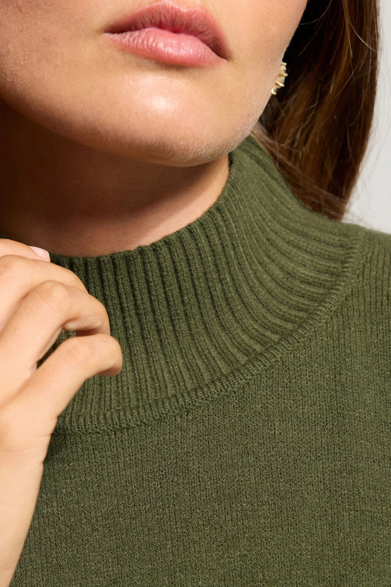 LTS Tall Khaki Green Turtle Neck Jumper 7 LTS Tall Khaki Green Turtle Neck Jumper – Image 5