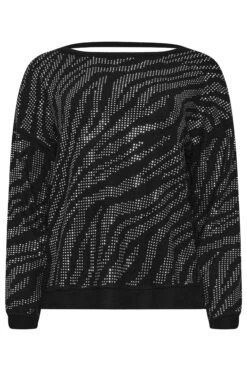 STAR Black Animal Diamante Embellished Jumper 15 STAR Black Animal Diamante Embellished Jumper -Evans Boutique 0fa48d06 6a5c 4e 110692 X