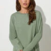 LTS Tall Sage Green Crew Neck Sweatshirt 2 LTS Tall Sage Green Crew Neck Sweatshirt -Evans Boutique 1003cc59 e856 47 355256 A