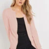 LTS Tall Blush Pink Button Down Knit Cardigan -Evans Boutique 100761ed 7e65 49 355198 A