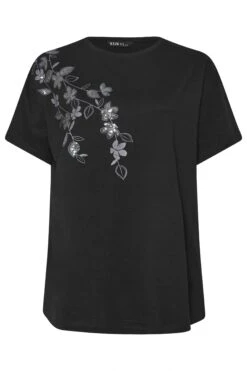 YOURS - Top Oversize Noir Floral Manches Courtes 12 YOURS - Top Oversize Noir Floral Manches Courtes -Evans Boutique 1026f79c 08cd 4b 322379 X