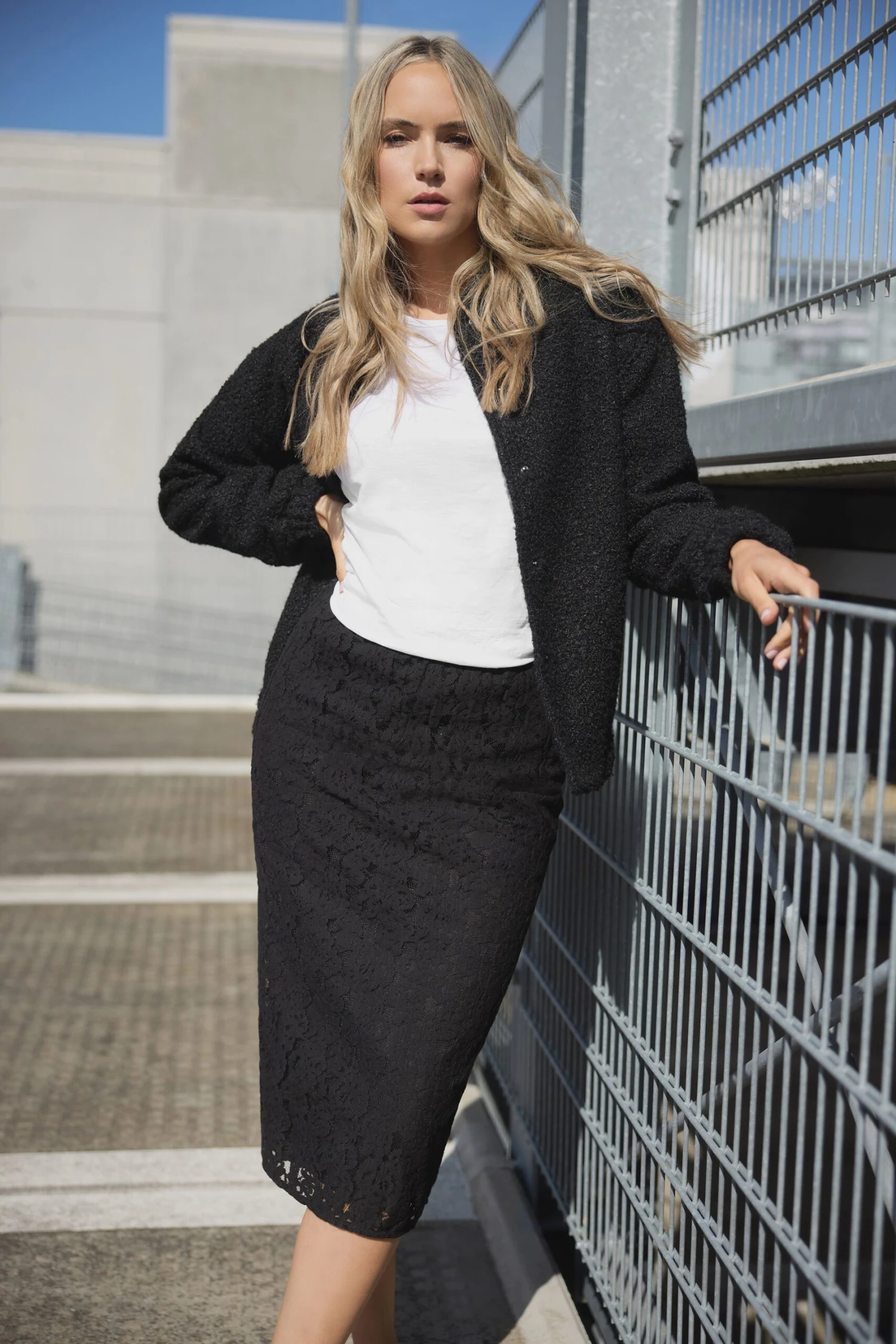 LTS Tall Black Lace Pencil Midi Skirt 4 LTS Tall Black Lace Pencil Midi Skirt – Image 2