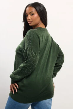 YOURS Curve - Pull Vert Forêt Orné De Strass Sur Le Devant 9 YOURS Curve - Pull Vert Forêt Orné De Strass Sur Le Devant -Evans Boutique 10cc0de5 9ed0 40 280742 C