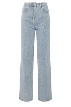 LTS Tall Blue Denim Textured Slouch Jeans -Evans Boutique 10fae27a 3331 40 355655 X