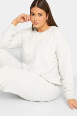 LTS Tall Light Grey Long Sleeve Sweatshirt -Evans Boutique 10fb6bc6 fca9 44 350102PS D