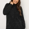 EVANS Curve Black Diamond Tinsel Detail Jumper 1 EVANS Curve Black Diamond Tinsel Detail Jumper -Evans Boutique 110489db 0008 42 616242 B