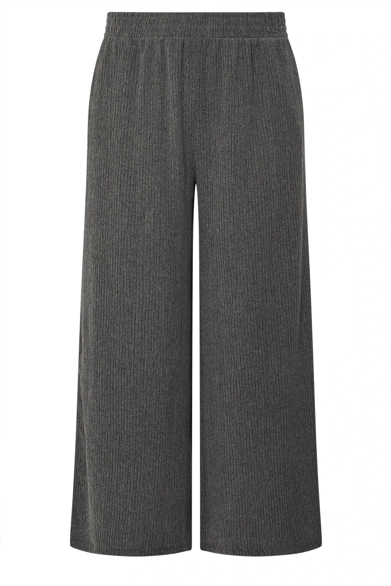 YOURS - Pantalon Wide Leg Gris Charbonnux Texturé à Poches 8 YOURS - Pantalon Wide Leg Gris Charbonnux Texturé à Poches – Image 6